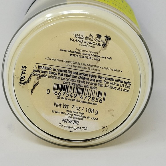 White Barn Island‎ Margarita Scented Candle With Essential Oils - Picture 2 of 2
